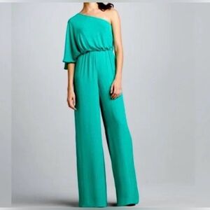 BCBGMaxAzria Green One-Shoulder Jumpsuit 4
